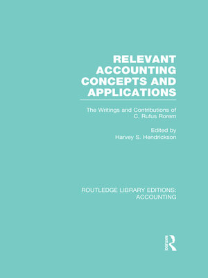 cover image of Relevant Accounting Concepts and Applications (RLE Accounting)